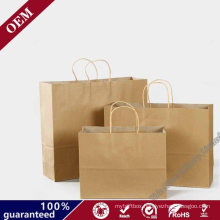 High Quality Kraft Paper Your Logo Printed Craft Shopping Gift Packing Kraft Paper Bag with Twist /Flat Handle